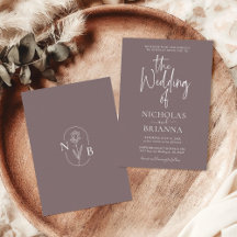 Moderne Cinnamon Slate Boho Monogram Wedding