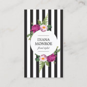 Moderne Circle Floral Wraath Strip Business Card Visitenkarte (Vorderseite)