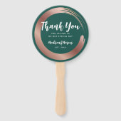 Moderne Circle Imitate Gold Wedding Vielen Dank Fächer (Rückseite)