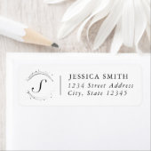 Moderne Circle Monogram Custom Rücksendeadresse (Insitu)