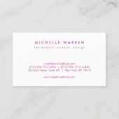 Moderne Circle Monogram Initialen auf Fuchsia Pink Visitenkarte (Rückseite)