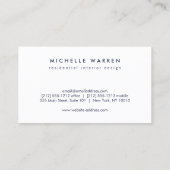 Moderne Circle Monogram Initialen auf Midnight Blu Visitenkarte (Rückseite)
