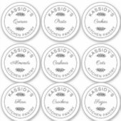 Moderne Circle Personalisiert Kitchen Pantry Label (Vorderseite)