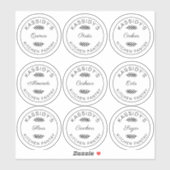 Moderne Circle Personalisiert Kitchen Pantry Label (Blatt)