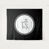 Moderne Circle Schlicht Premium Boho Black Dusche Wandteppich (Vorderseite (Horizontal))