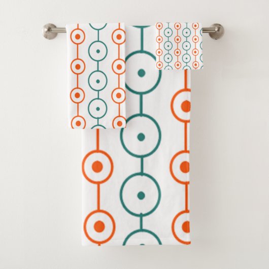 Moderne Circle Stings Mitte des Jahrhunderts Badhandtuch Set (Insitu)