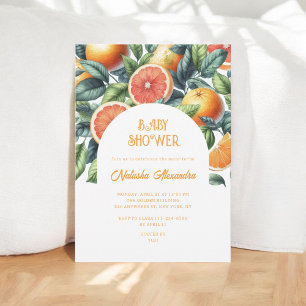Moderne Citrus Baby Dusche farbenfroh Geschlecht n Einladung