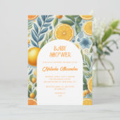 Moderne Citrus Baby Dusche farbenfroh Geschlecht n Einladung (Stehend Vorderseite)