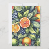 Moderne Citrus Baby Dusche farbenfroh Geschlecht n Einladung (Rückseite)