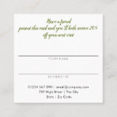 Moderne Citrus Lemons Grüne Empfehlungskarte (Rückseite)