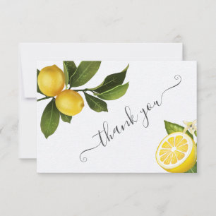 Moderne Citrus-Limonen-Brautjungfernparty Dankeskarte