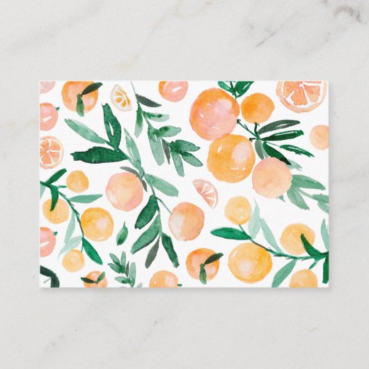 Moderne Citrus Orange Bücher für Babydusche Begleitkarte (Rückseite)