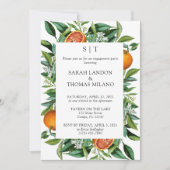 Moderne Citrus Orange Foliage Party Einladung (Vorderseite)