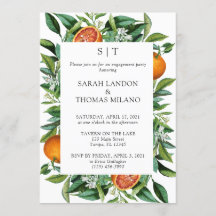Moderne Citrus Orange Foliage Party