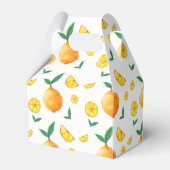 Moderne Citrus Orange Muster Babydusche Geschenkschachtel (Rückseite)