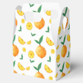 Moderne Citrus Orange Muster Babydusche Geschenkschachtel (Geöffnet)