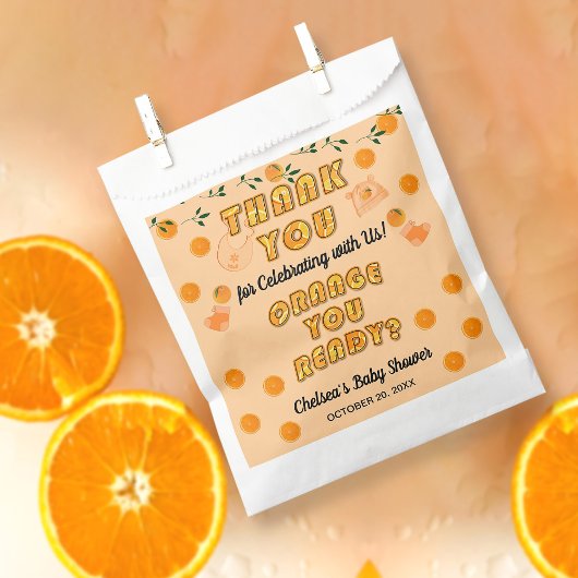 Moderne Citrus Orange Süsse Fruchtzest Vielen Dank Geschenktütchen