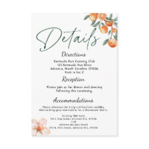 Moderne Citrus-Themed Wedding Details Card