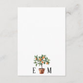 Moderne Citrus-Themed Wedding Details Card Begleitkarte (Rückseite)