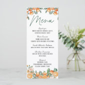 Moderne Citrus-Themed Wedding Menu Card Menükarte (Stehend Vorderseite)