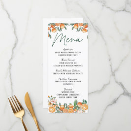 Moderne Citrus-Themed Wedding Menu Card Menükarte