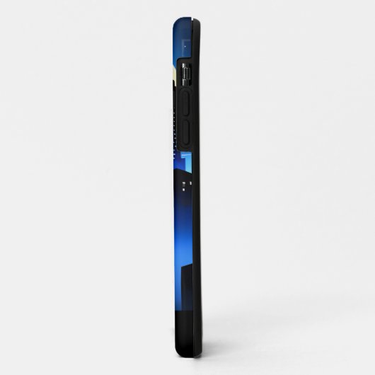 Moderne City Skyline mit Vollmond-Signatur Case-Mate iPhone Hülle (Hinten/Links)