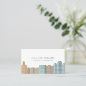 Moderne City Skyline Real Anwesen Agent Beruflich Visitenkarte (Stehend Vorderseite)