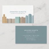 Moderne City Skyline Real Anwesen Agent Beruflich Visitenkarte (Vorne/Hinten)