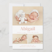 Moderne Classic 3 Foto Collage Blush Ankündigung (Vorderseite)