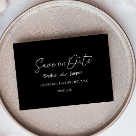 Moderne Classic Black Flat Save the Date Card