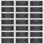 Moderne Classic Black Wedding Gästetiketten Aufkleber (Vorderseite)