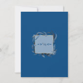 Moderne Classic Blue Blätter Gold Save the Date Einladung (Rückseite)