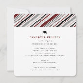 Moderne Classic Button Stripes Foto Graduation Par Einladung (Rückseite)