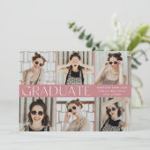 Moderne Classic Dusty Rose 6 Foto Abschluss Ankündigung (Stehend Vorderseite)