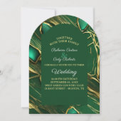 Moderne Classic Moody Dark Emerald Green Wedding Einladung (Vorderseite)
