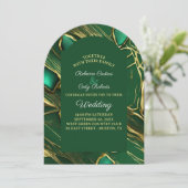 Moderne Classic Moody Dark Emerald Green Wedding Einladung (Stehend Vorderseite)