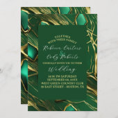 Moderne Classic Moody Dark Emerald Green Wedding Einladung (Vorne/Hinten)