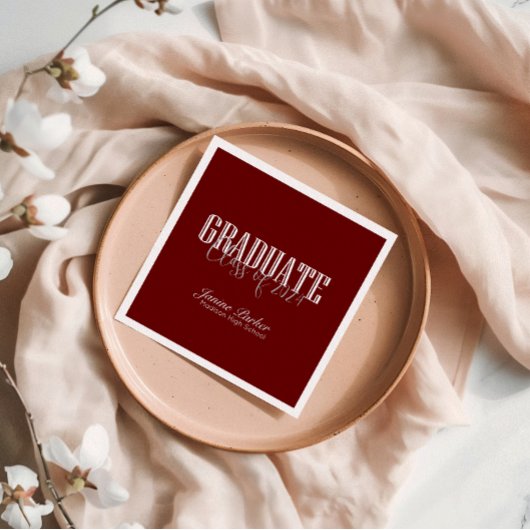 Moderne Classic Red Graduation Party Serviette