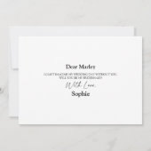 Moderne Classic Wedding Bridesmaid - Vorschlagskar Einladung (Rückseite)