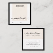 Moderne Clean Layout Challigrafie Ernennung Quadratische Visitenkarte (Vorne/Hinten)