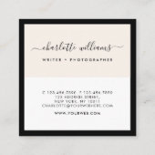 Moderne Clean Layout Challigrafie Ernennung Quadratische Visitenkarte (Rückseite)