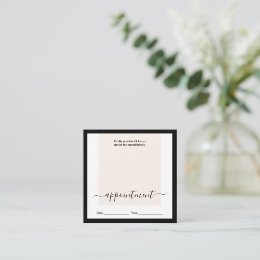 Moderne Clean Layout Challigrafie Ernennung Quadratische Visitenkarte (Stehend Vorderseite)