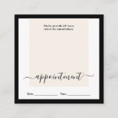 Moderne Clean Layout Challigrafie Ernennung Quadratische Visitenkarte (Vorderseite)