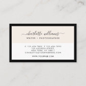 Moderne Clean Layout Challigrafie Ernennung Visitenkarte (Rückseite)