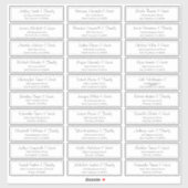 Moderne Clear Wedding Guest Names Adressenaufklebe Aufkleber (Blatt)