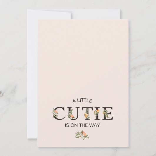 Moderne Clementine Süsse Babydusche Einladung (Rückseite)