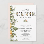 Moderne Clementine Süsse Babydusche Einladung (Vorne/Hinten)