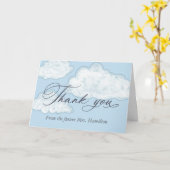 Moderne Cloud-Brauchdankeskarten mit individuellem Karte (Gelbe Blume)