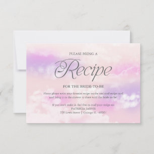 Moderne Cloud-Brautparty-Rezeptanfrage Einladung
