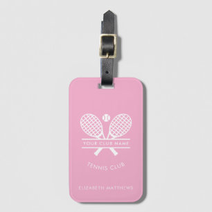 Moderne Club Name Tennis Icons Rosa Benutzerdefini Gepäckanhänger
